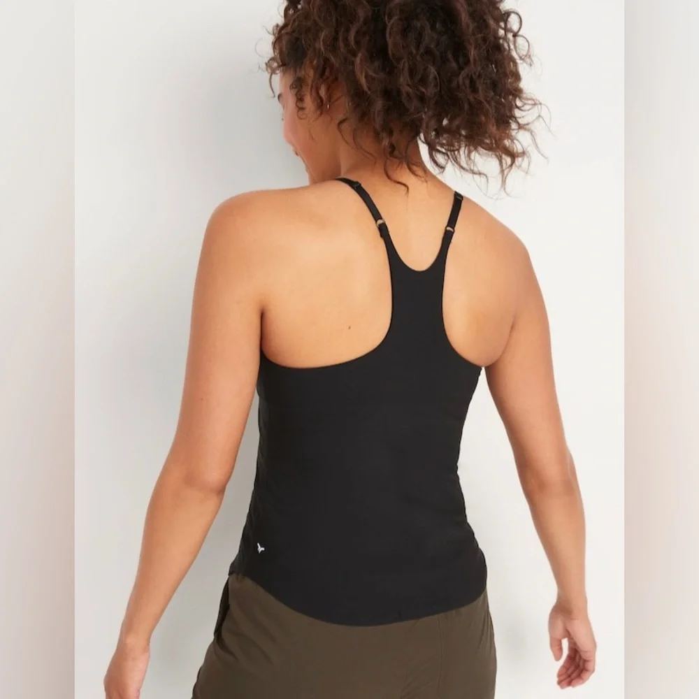 NWT! Black PowerLite LYCRA® ADAPTIV Racerback Shelf-Bra Tank Top - Multiple - Picture 2 of 9